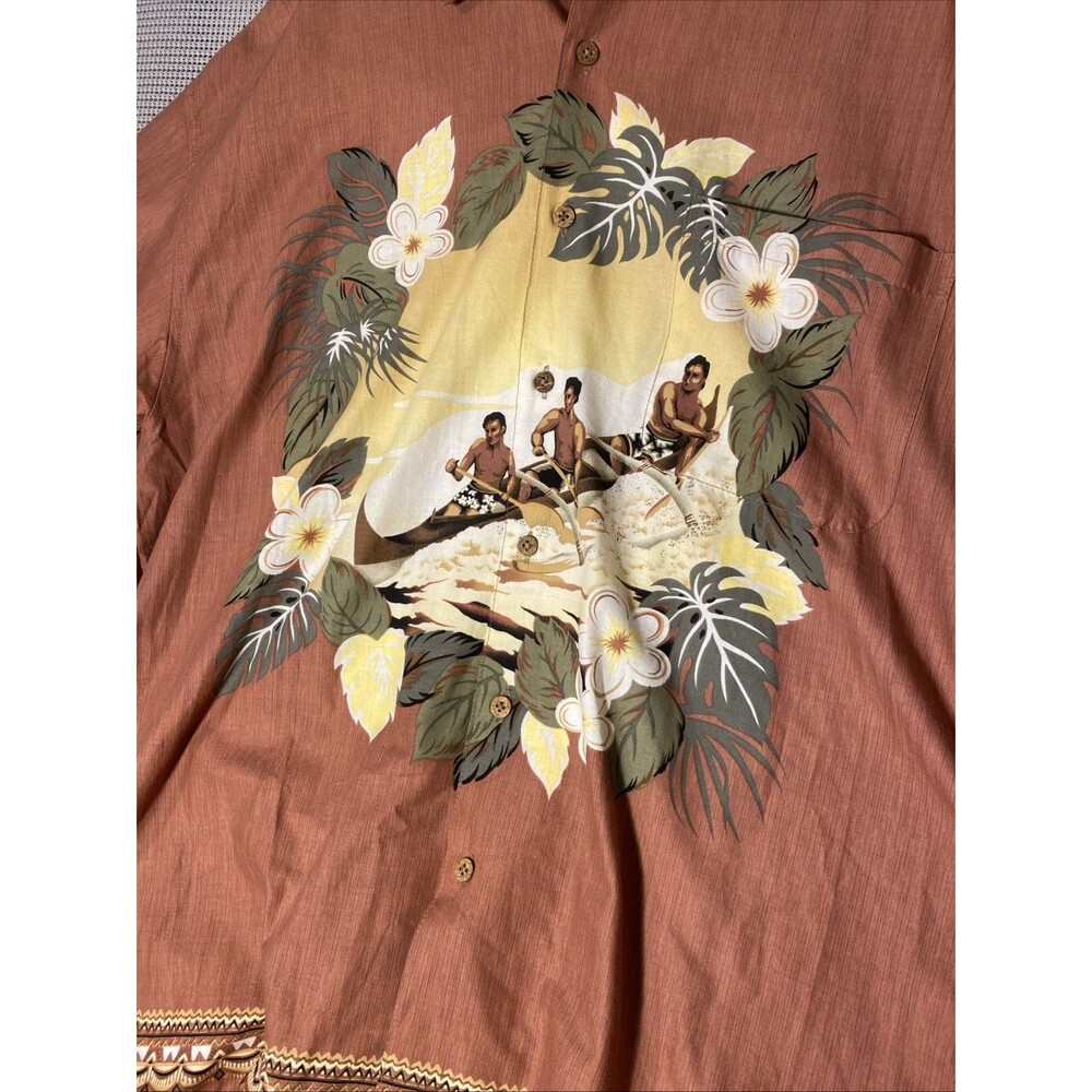 Vintage Bluewater Wear Hawaiian Button Down 2XL Mens Made In USA Polynission - Picture 13 of 13